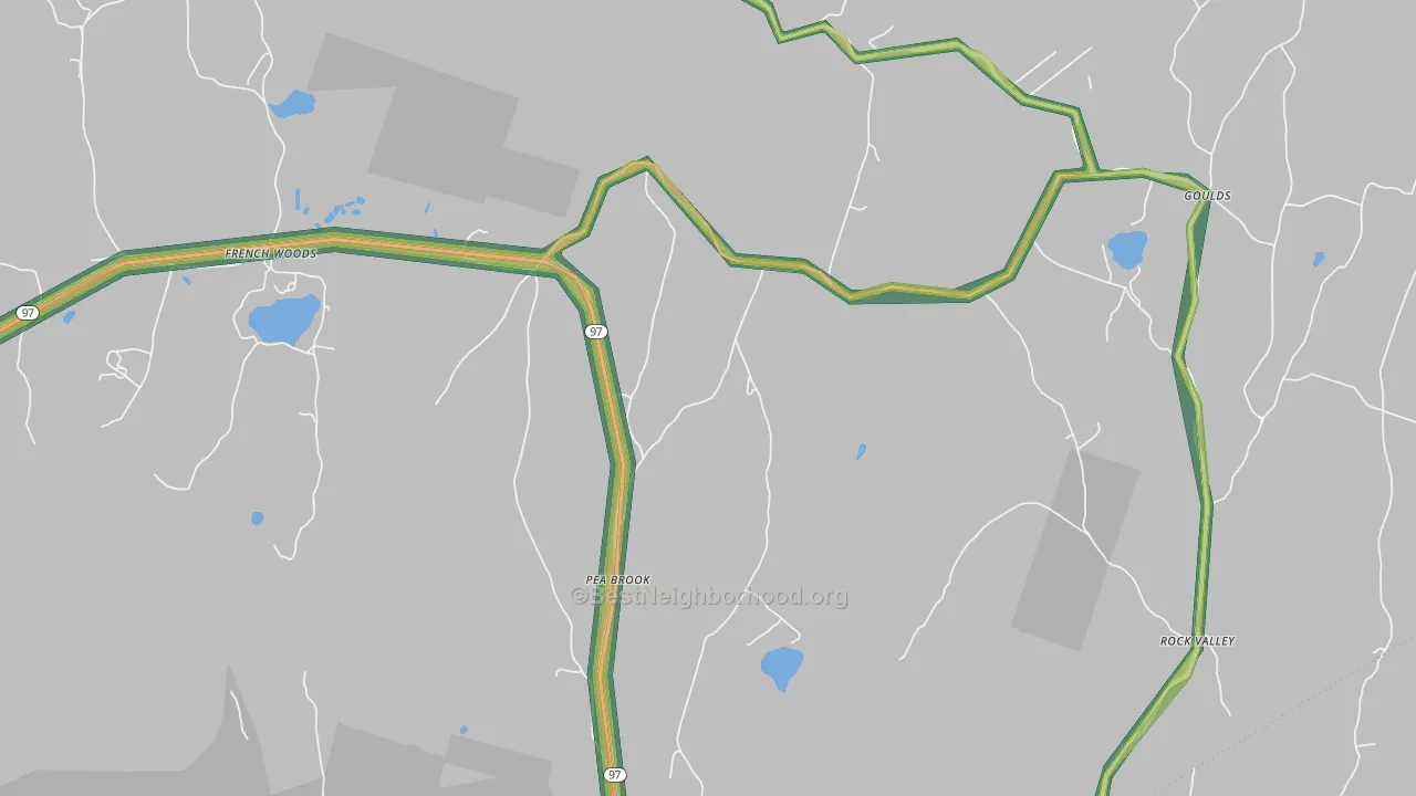 Peabrook, NY Map of Noise Levels in Peabrook