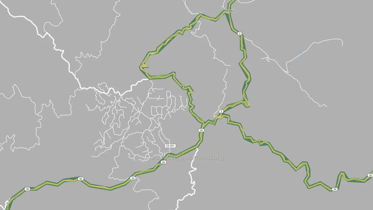 Peanut, CA Map of Noise Levels in Peanut