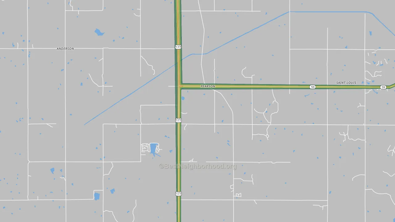 Pearson, OK Map of Noise Levels in Pearson