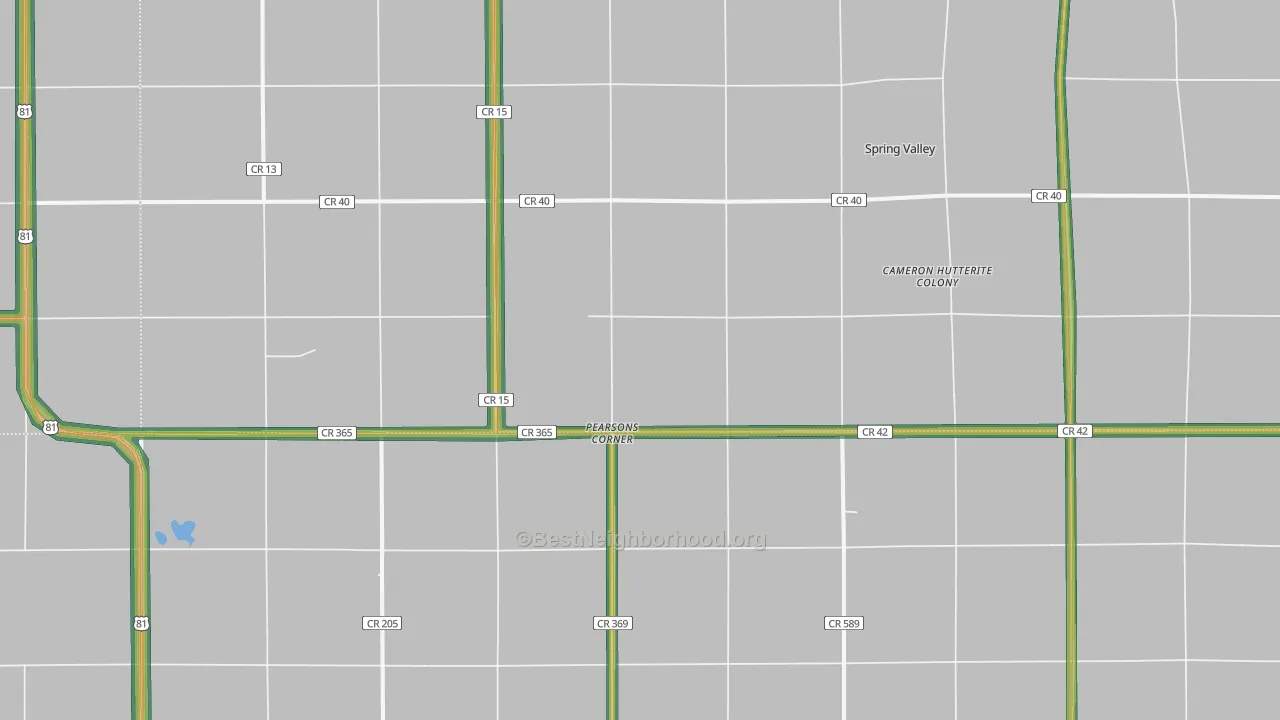 Pearsons Corner, SD Map of Noise Levels in Pearsons Corner