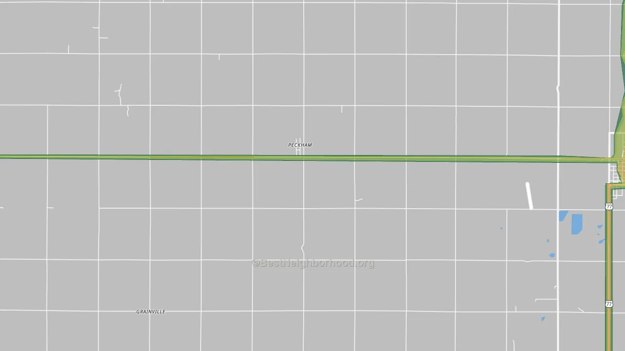 Peckham, OK Map of Noise Levels in Peckham