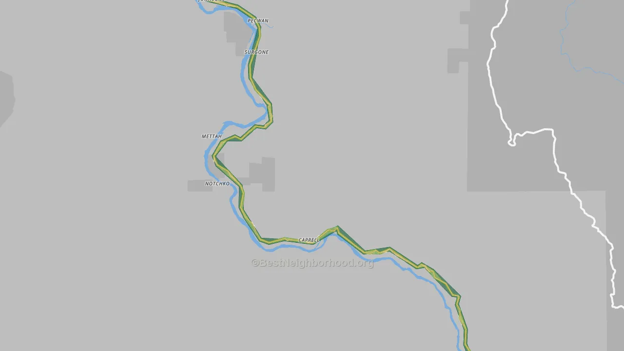 Pecwan, CA Map of Noise Levels in Pecwan