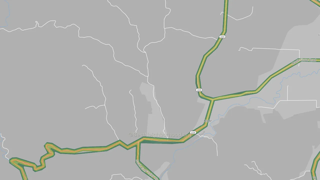 Pedee, OR Map of Noise Levels in Pedee