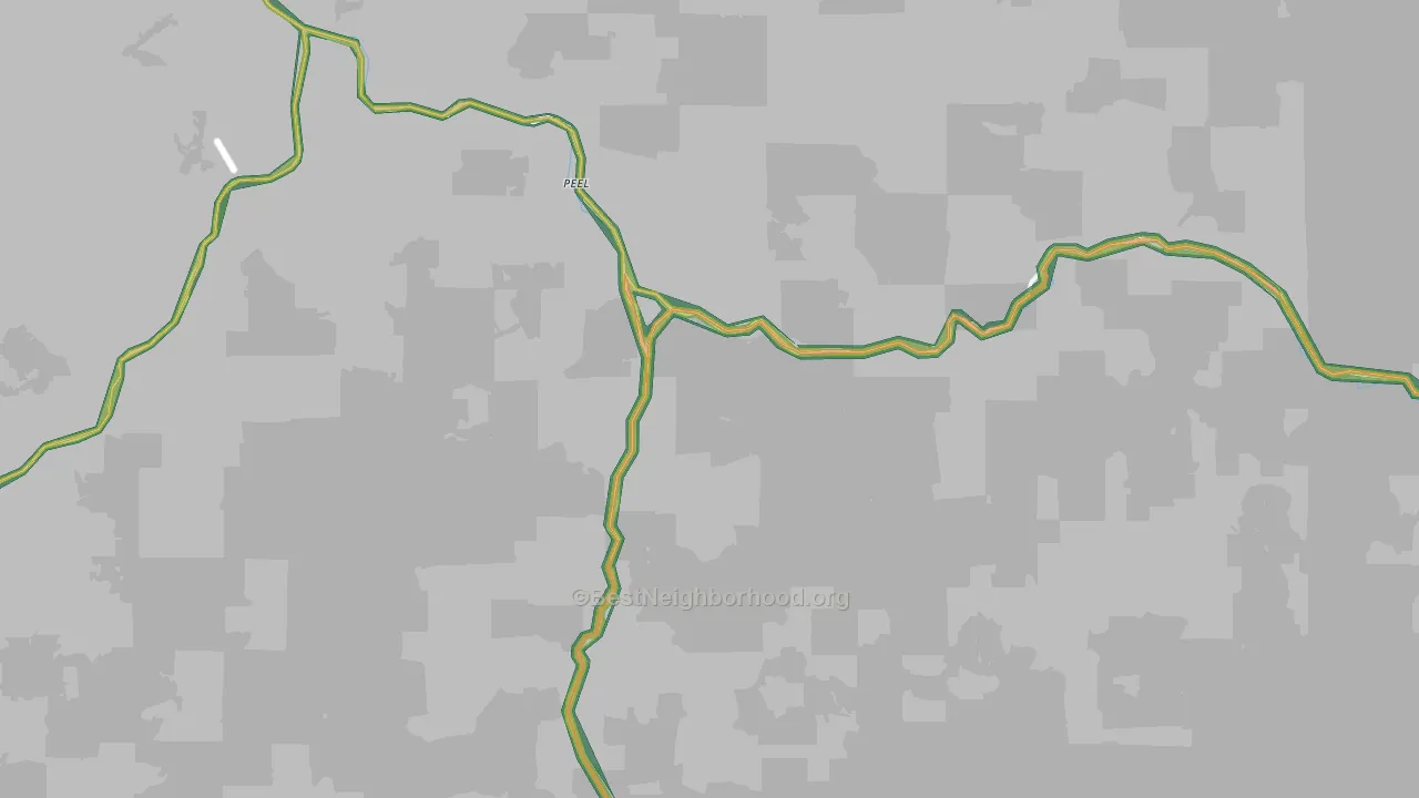 Peel, OR Map of Noise Levels in Peel