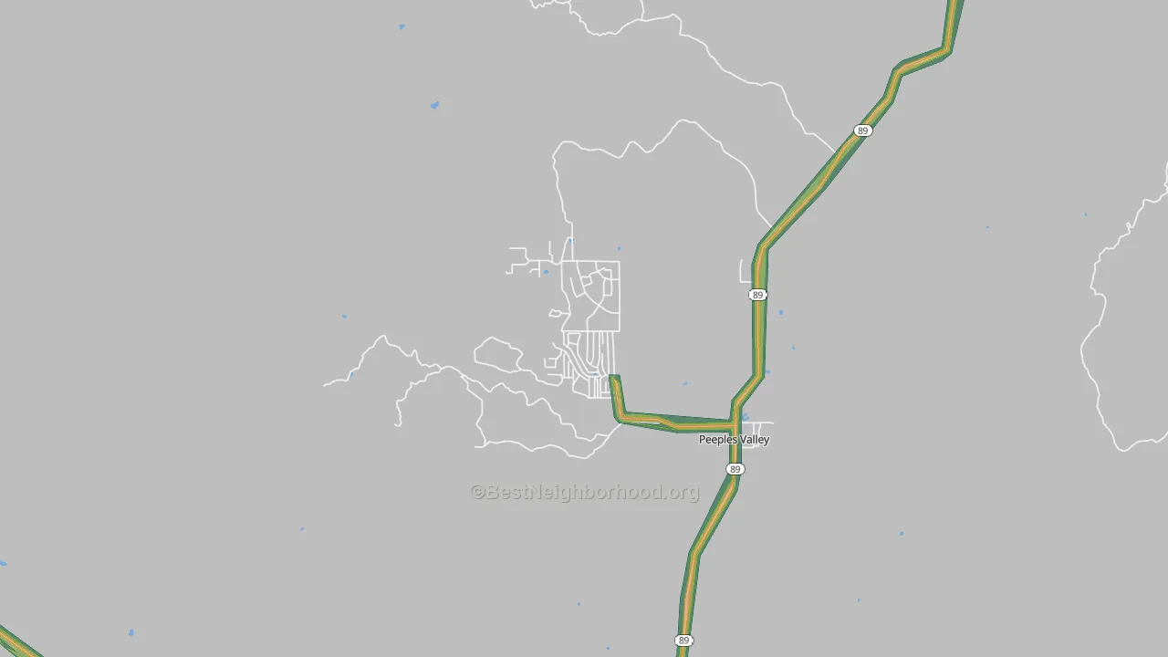 Peeples Valley, AZ Map of Noise Levels in Peeples Valley