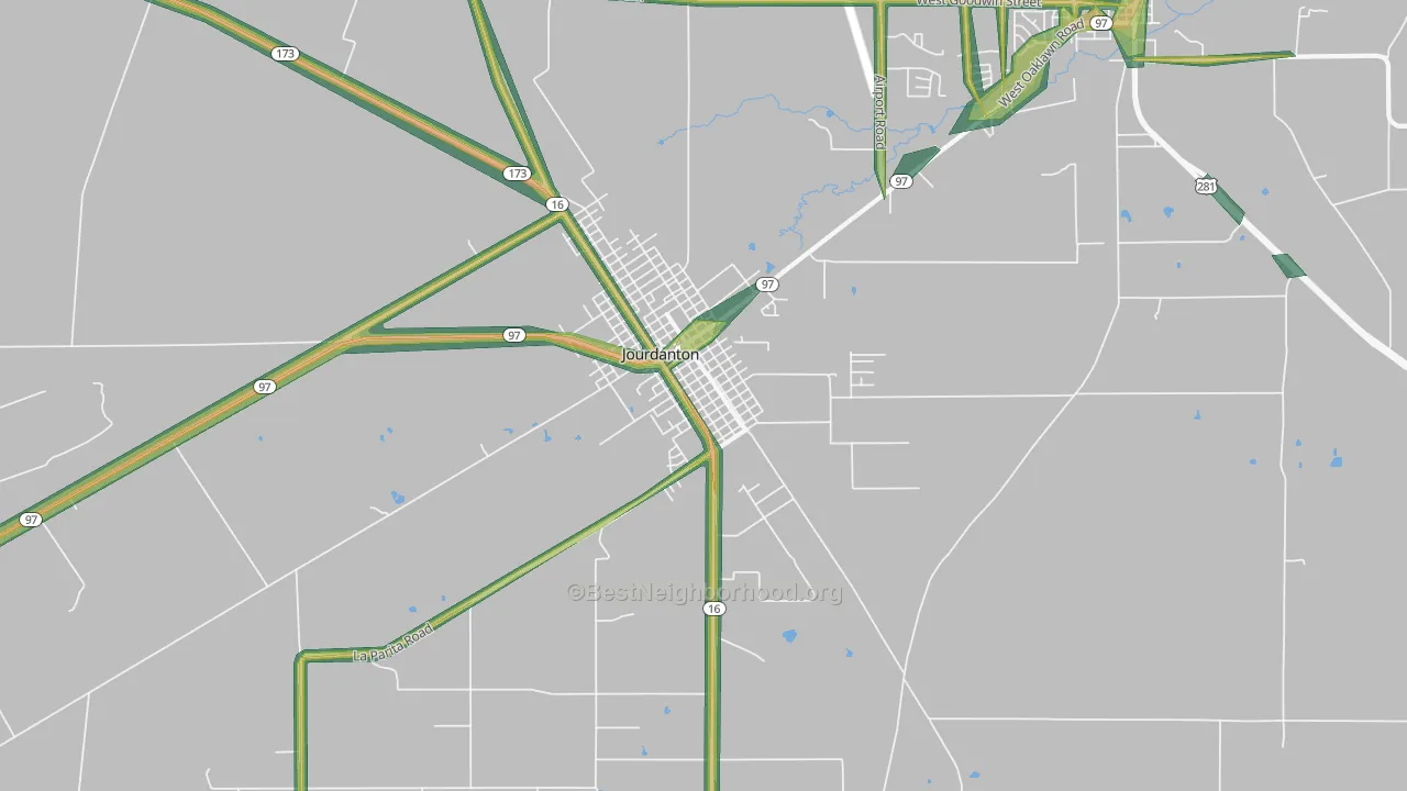 Peggy, TX Map of Noise Levels in Peggy