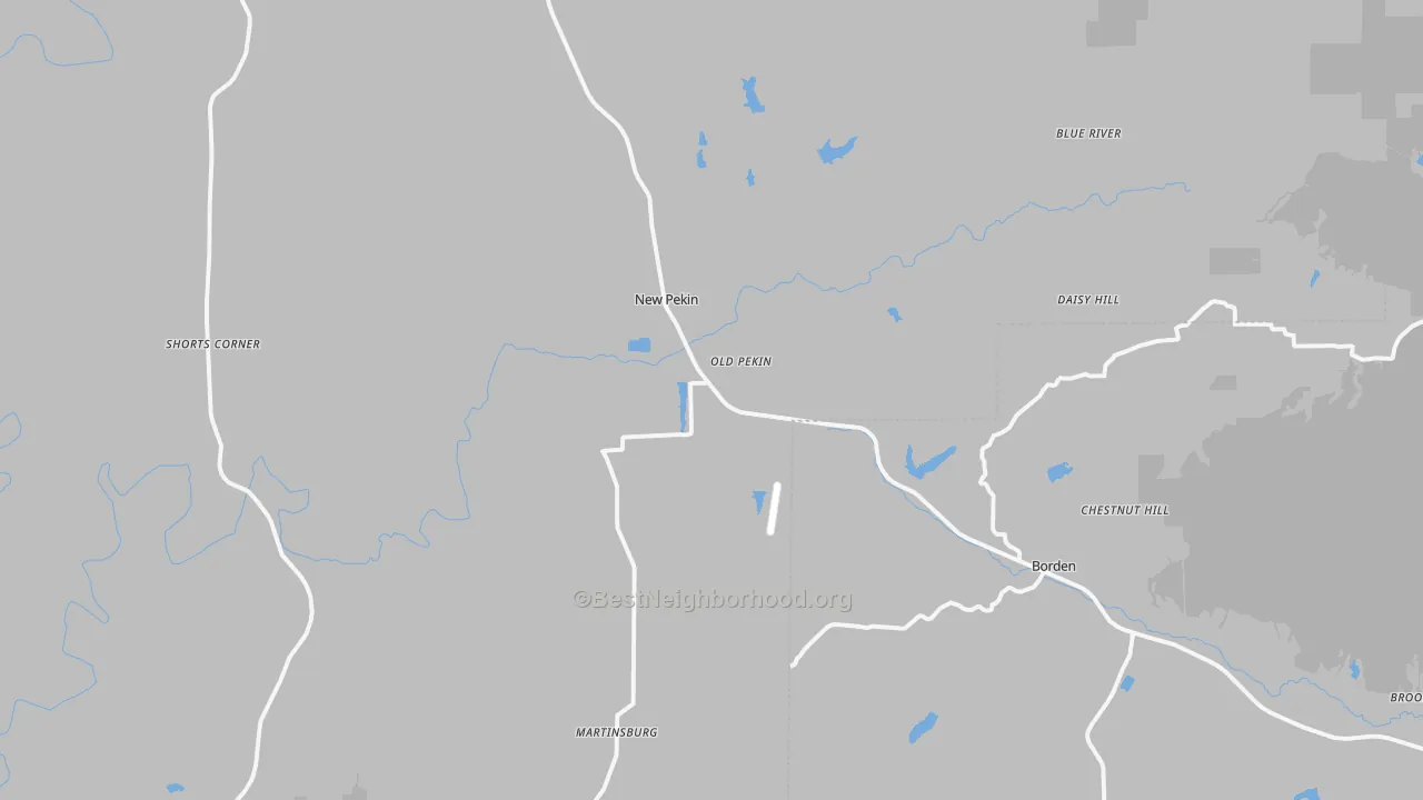 Pekin, IN Map of Noise Levels in Pekin