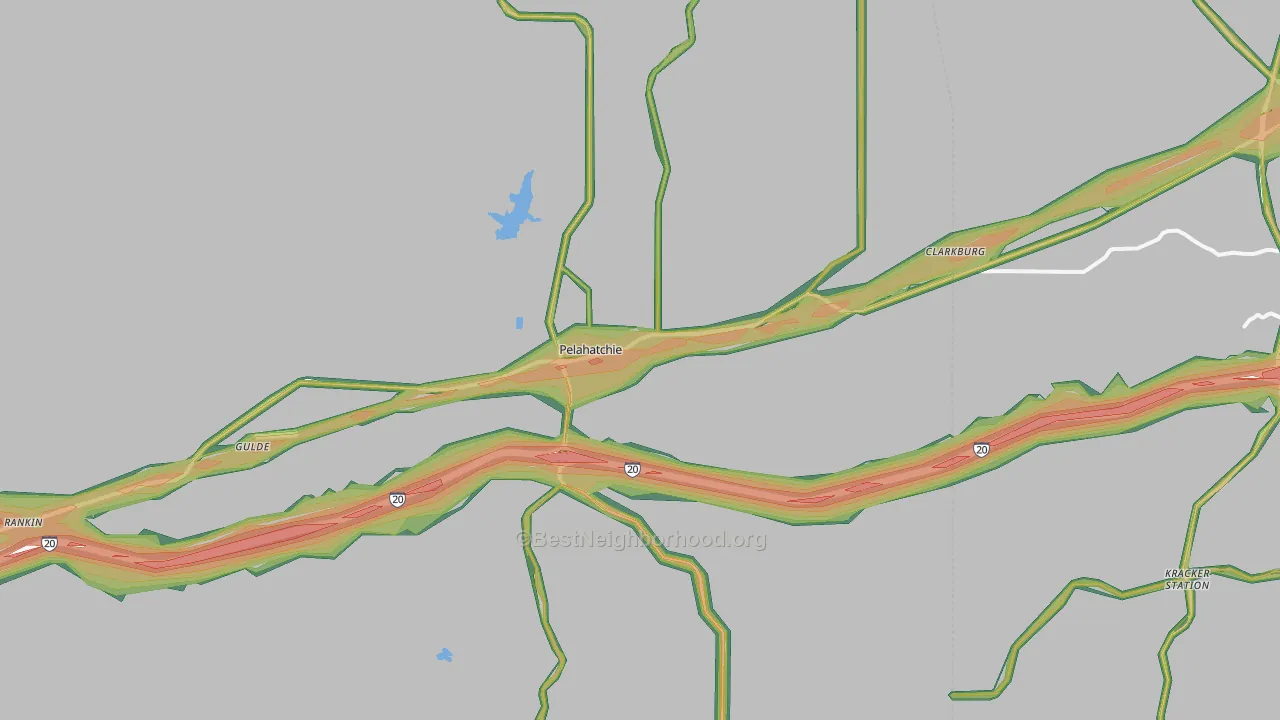 Pelahatchie, MS Map of Noise Levels in Pelahatchie