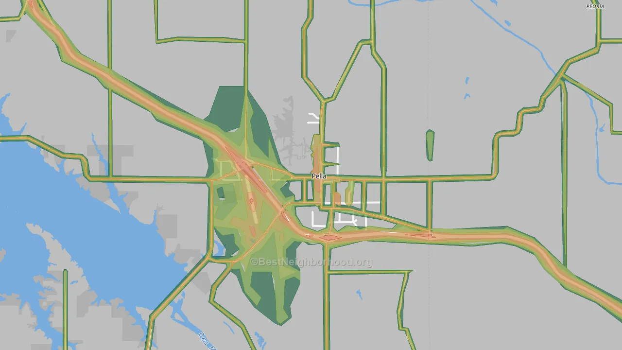 Pella, IA Map of Noise Levels in Pella