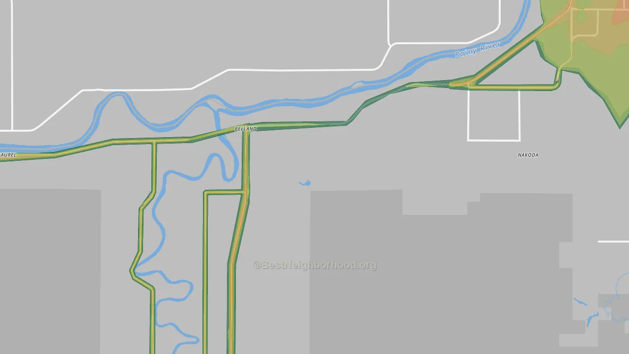 Pelland, MN Map of Noise Levels in Pelland