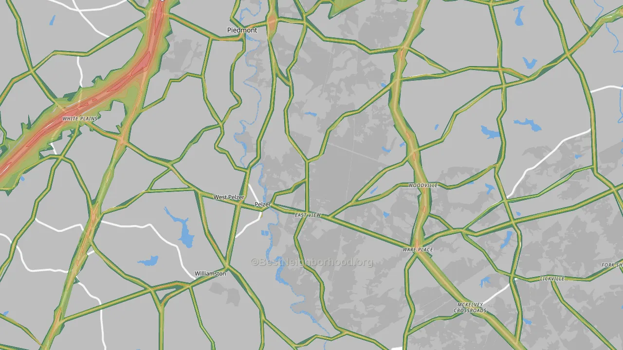 Pelzer, SC Map of Noise Levels in Pelzer