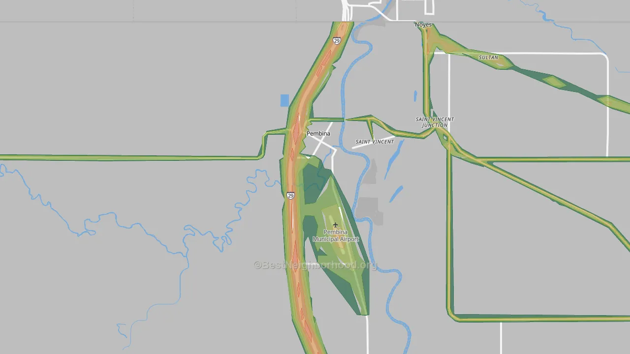 Pembina, ND Map of Noise Levels in Pembina
