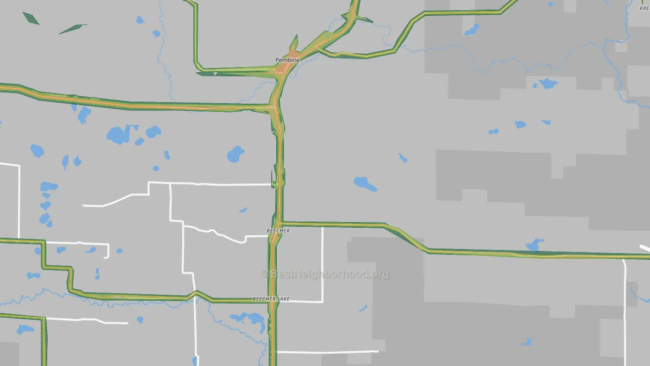 Pembine, WI Map of Noise Levels in Pembine