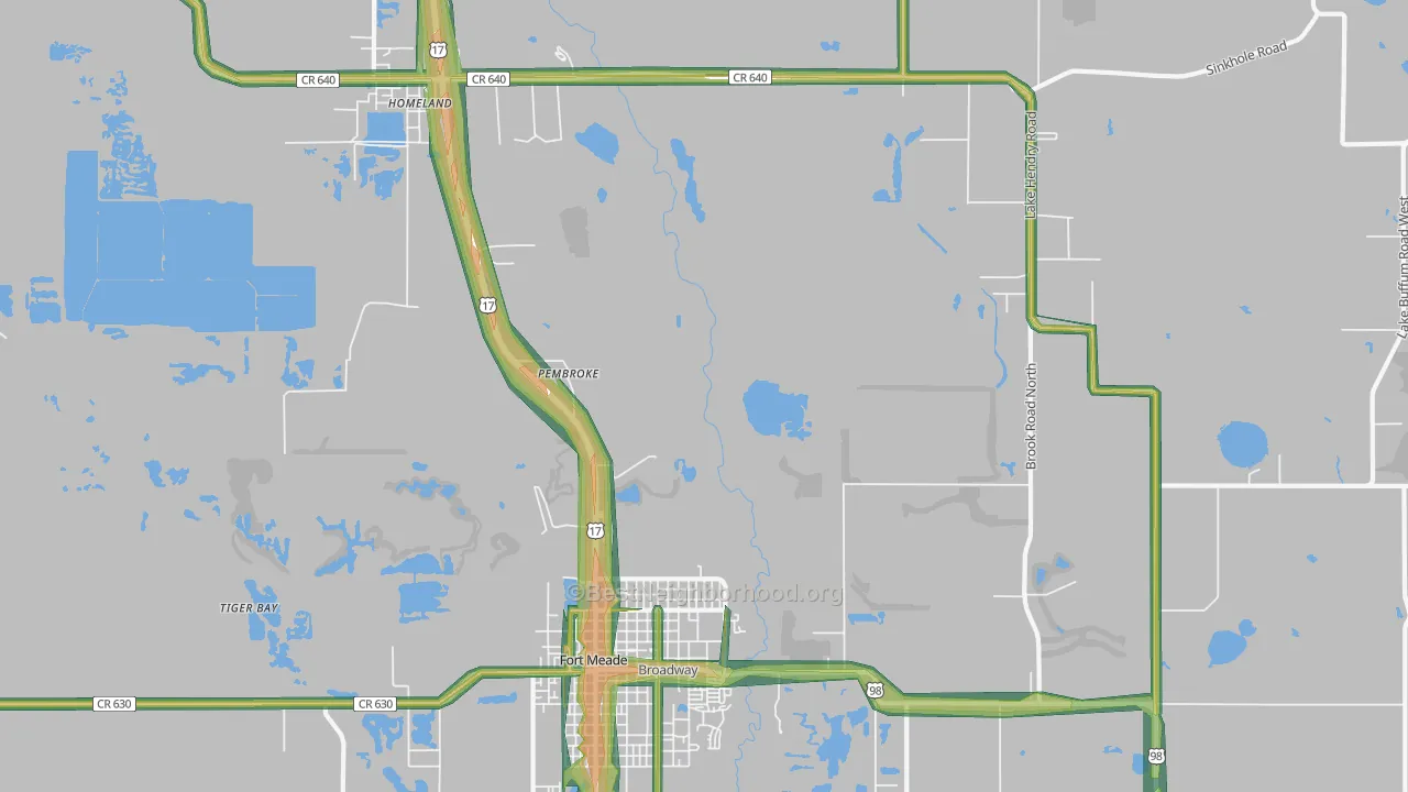 Pembroke, FL Map of Noise Levels in Pembroke