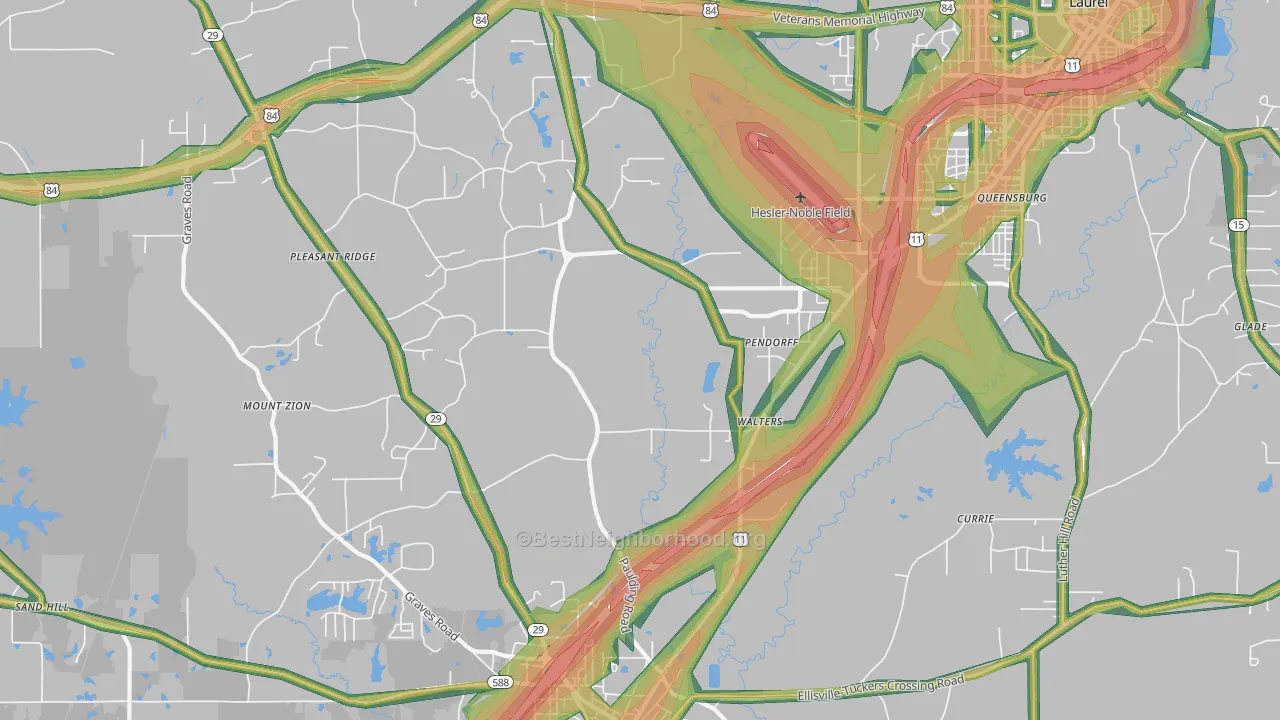 Pendorff, MS Map of Noise Levels in Pendorff