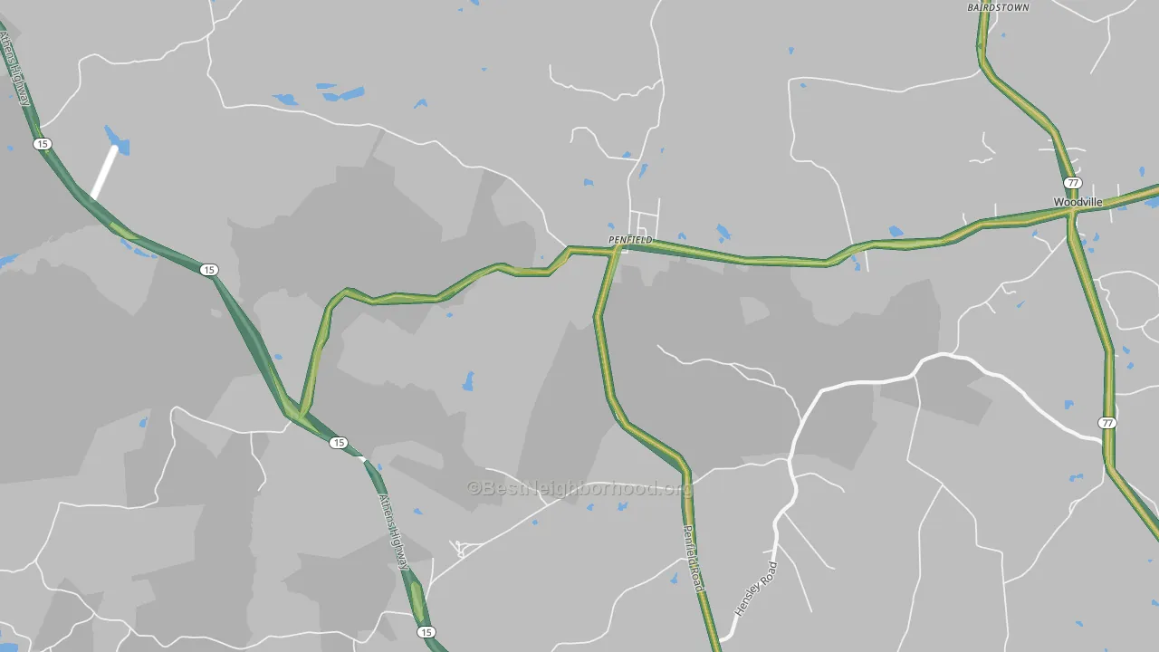Penfield, GA Map of Noise Levels in Penfield