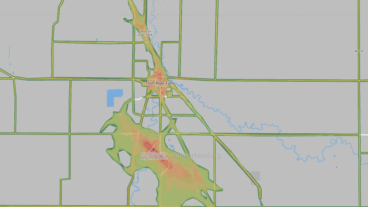 Pennington County, MN Map of Noise Levels in Pennington County