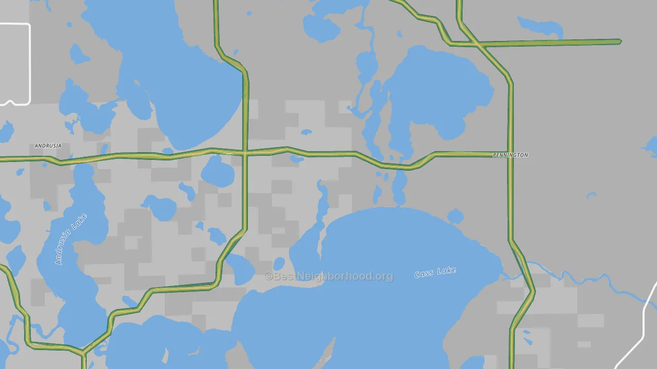 Pennington, MN Map of Noise Levels in Pennington