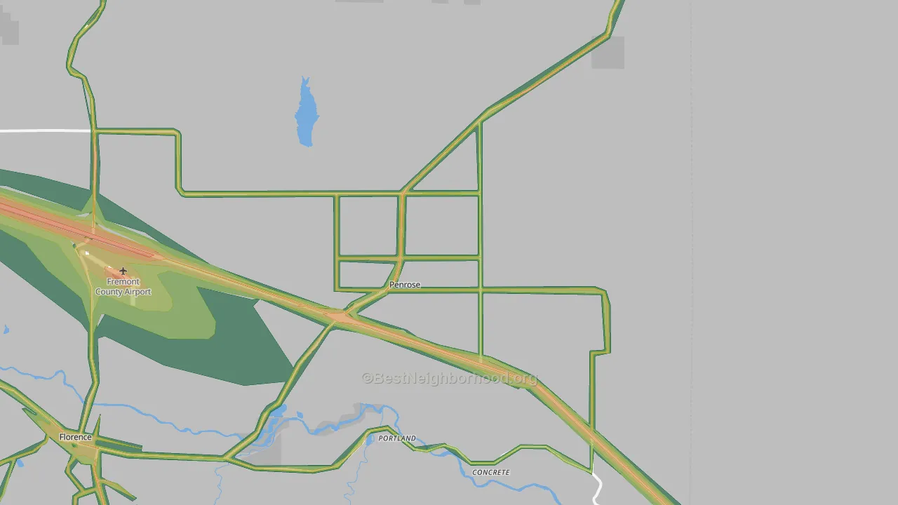 Penrose, CO Map of Noise Levels in Penrose
