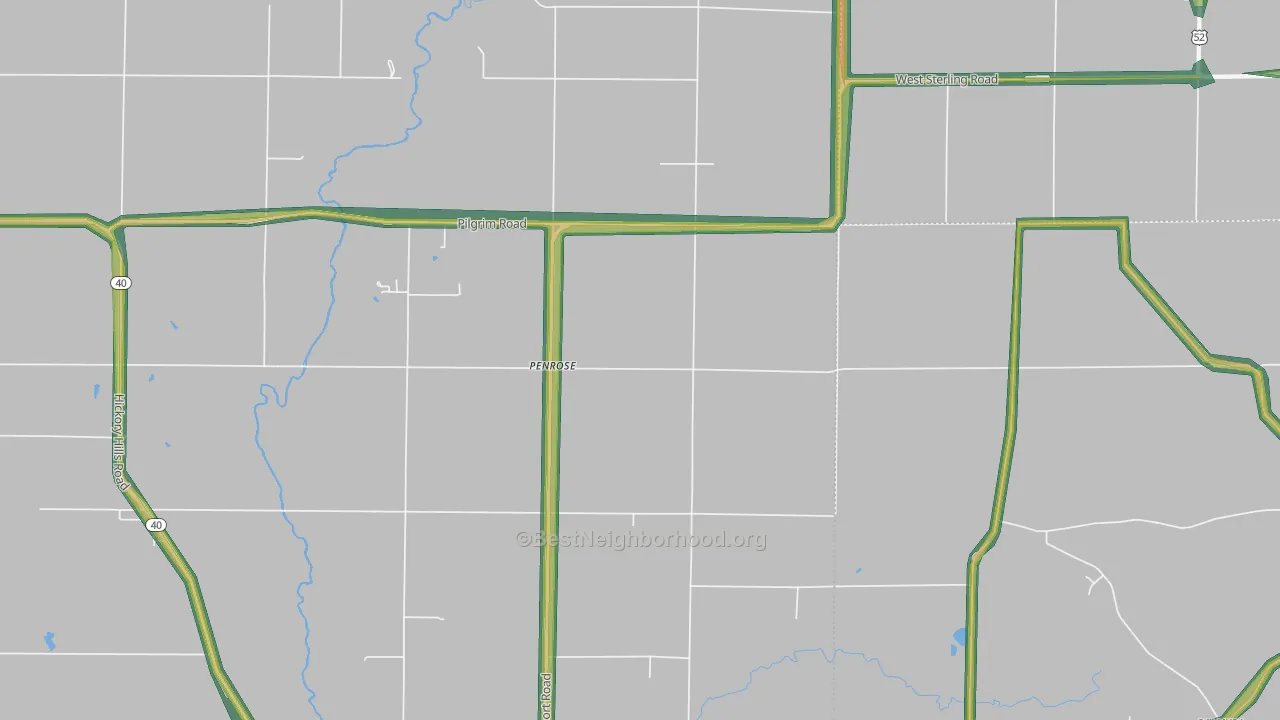Penrose, IL Map of Noise Levels in Penrose
