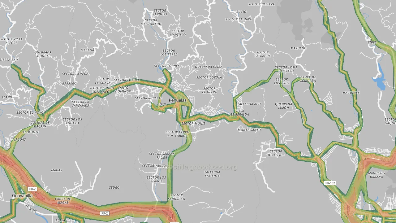 Penuelas, PR Map of Noise Levels in Penuelas