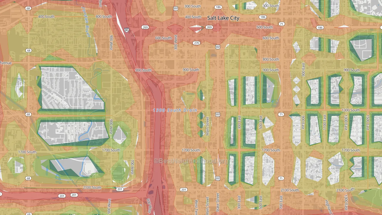 People's Freeway, Salt Lake City, UT Map of Noise Levels in People's Freeway