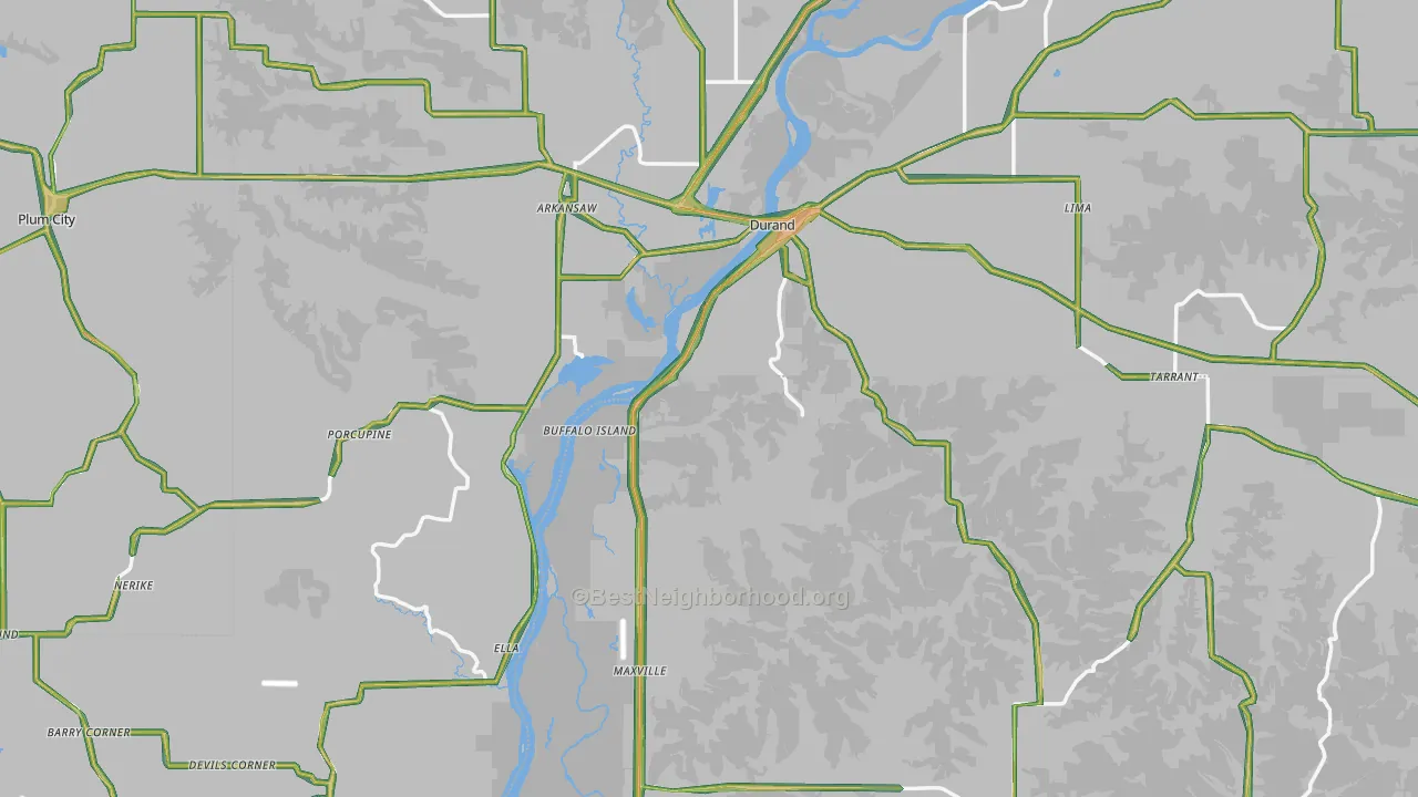 Pepin County, WI Map of Noise Levels in Pepin County