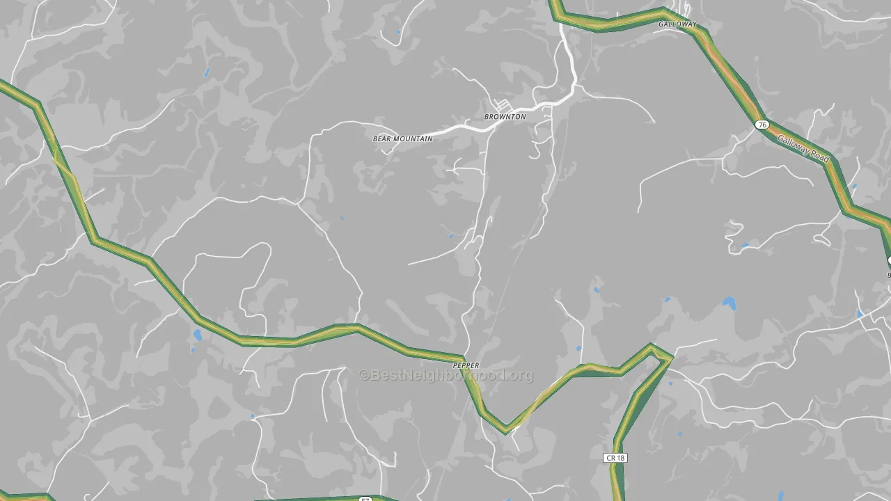 Pepper, WV Map of Noise Levels in Pepper