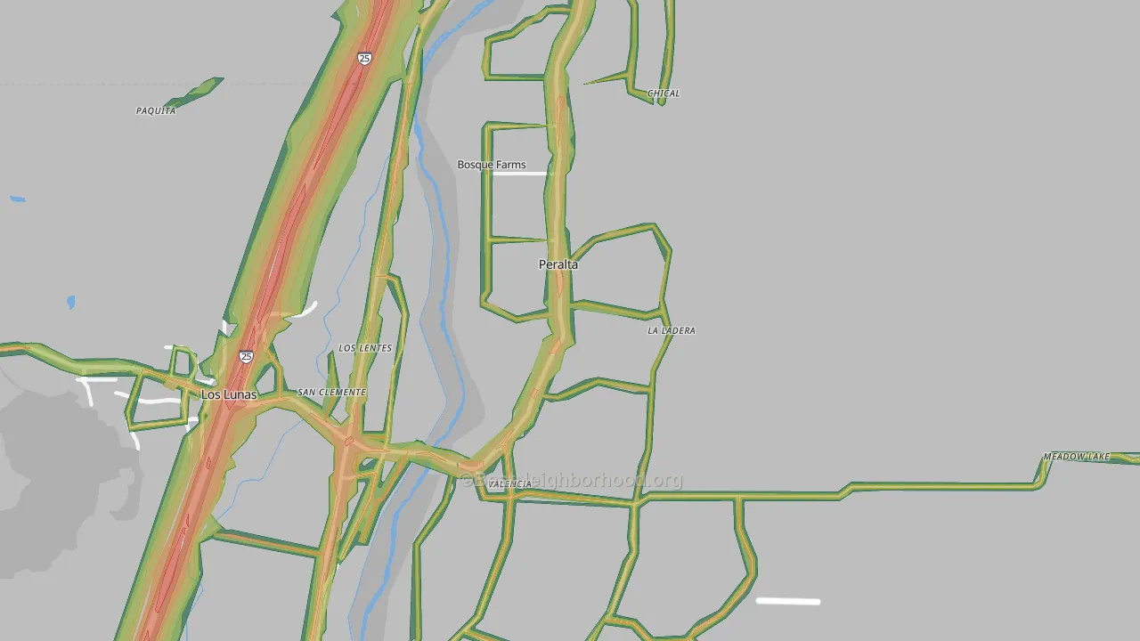 Peralta, NM Map of Noise Levels in Peralta