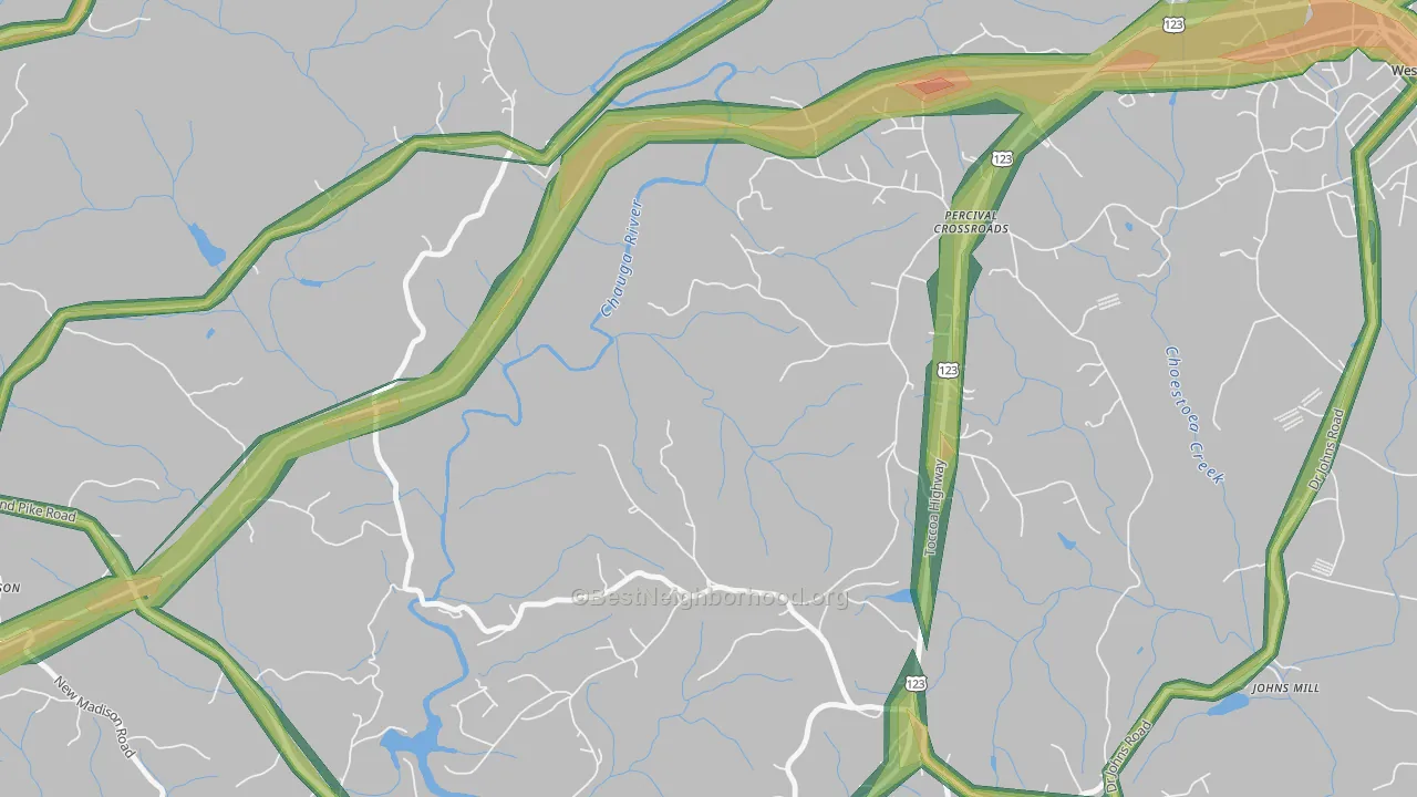 Percival Crossroads, SC Map of Noise Levels in Percival Crossroads