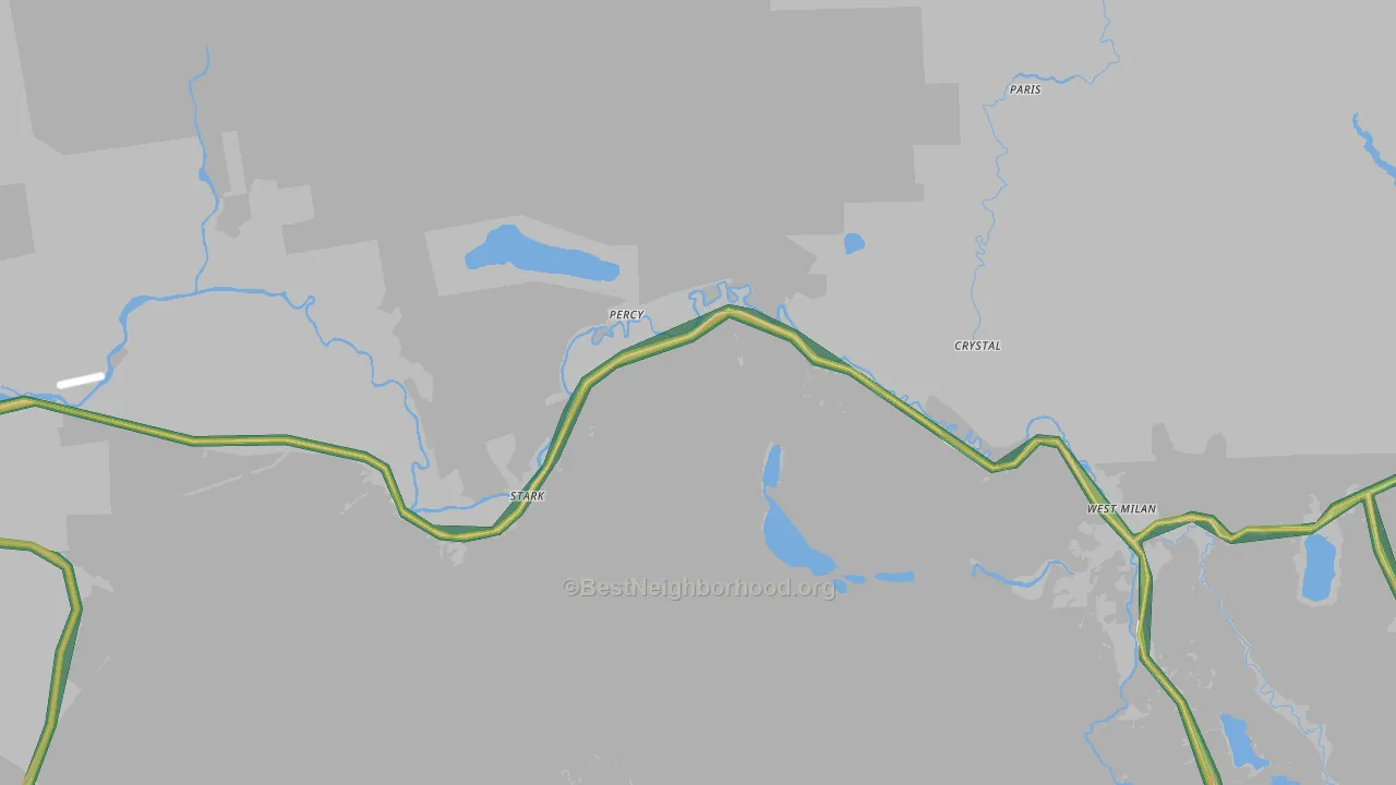 Percy, NH Map of Noise Levels in Percy