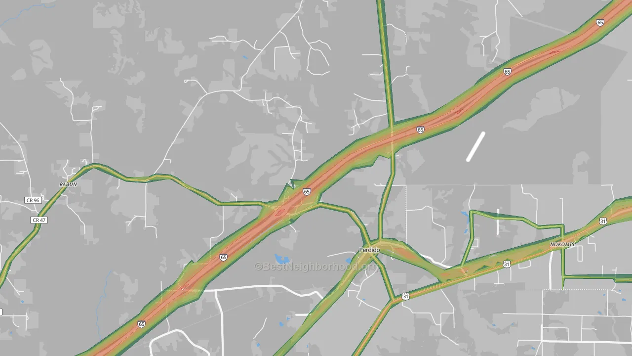 Perdido, AL Map of Noise Levels in Perdido
