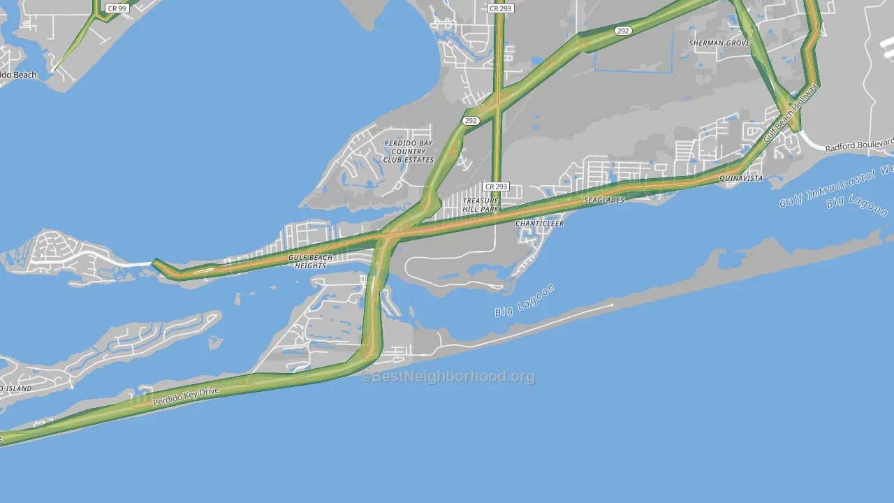 Perdido Key, FL Map of Noise Levels in Perdido Key