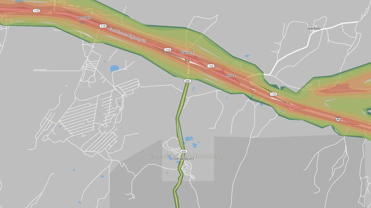 Perea, NM Map of Noise Levels in Perea