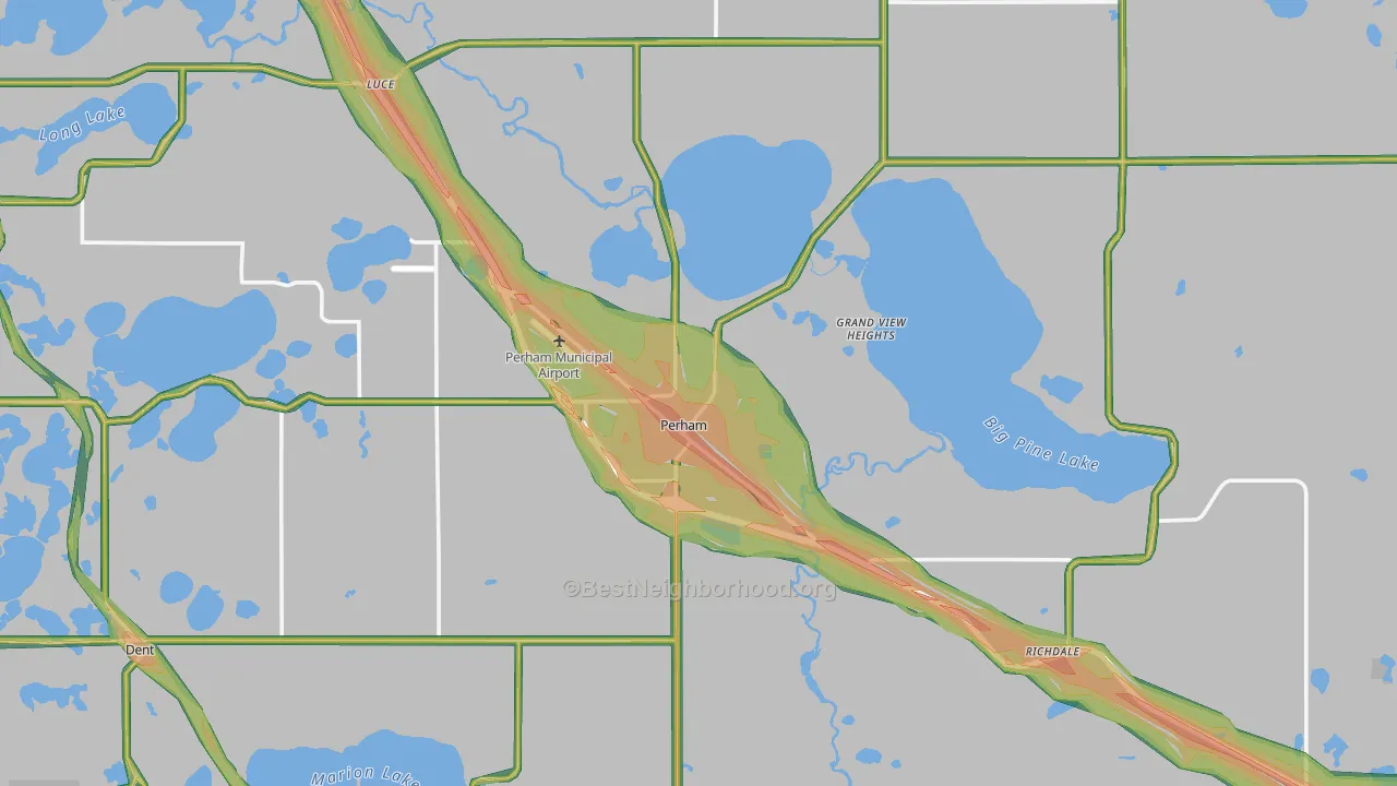 Perham, MN Map of Noise Levels in Perham