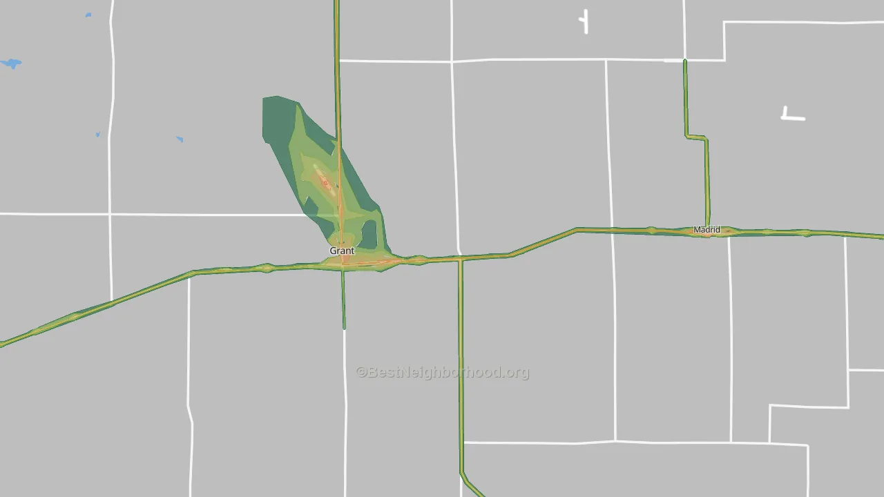 Perkins County, NE Map of Noise Levels in Perkins County