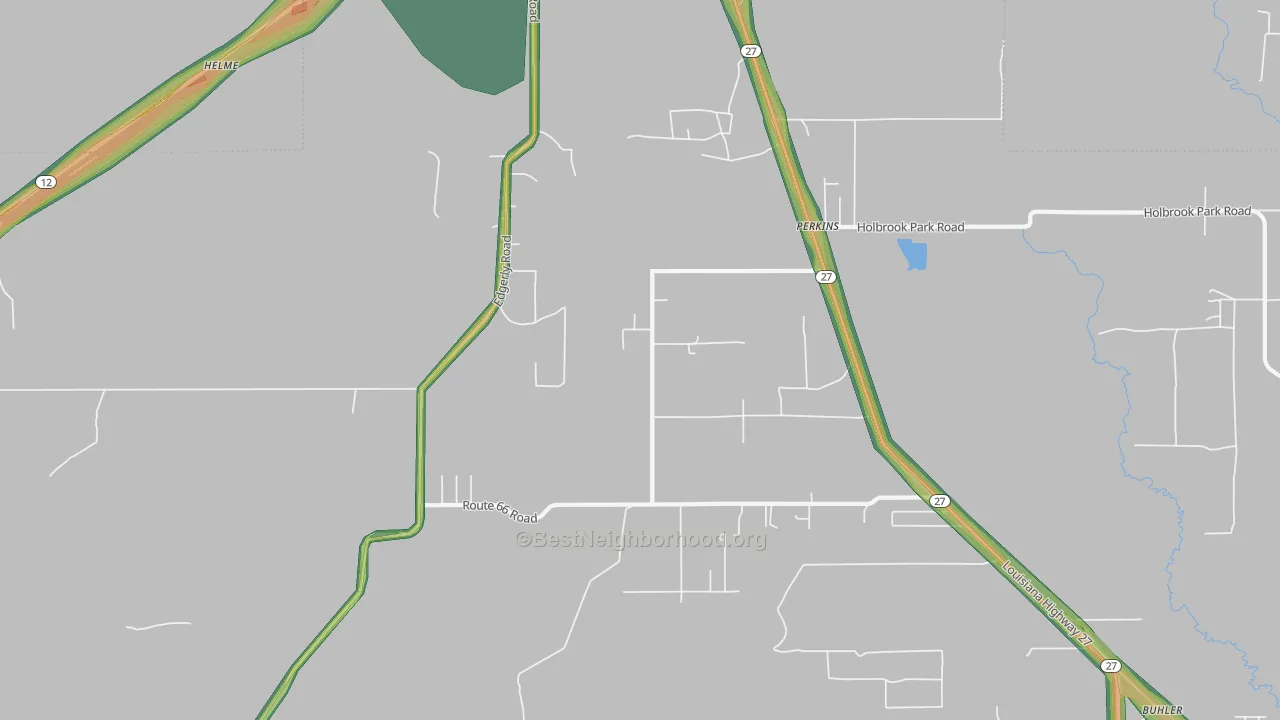 Perkins, LA Map of Noise Levels in Perkins
