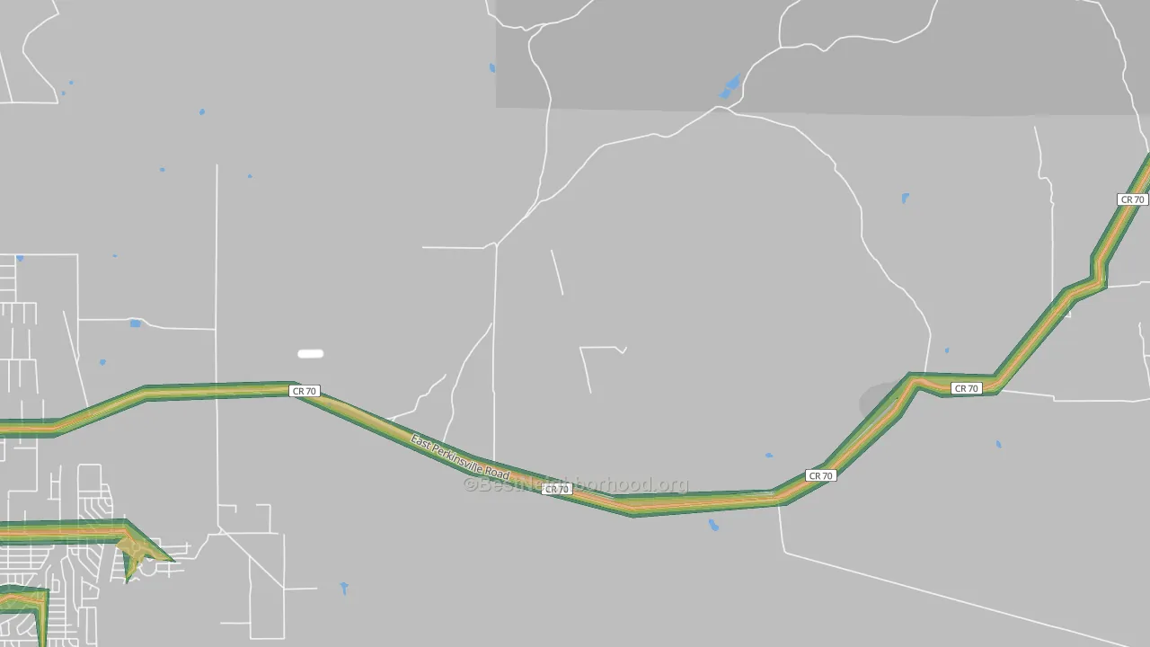 Perkinsville, AZ Map of Noise Levels in Perkinsville