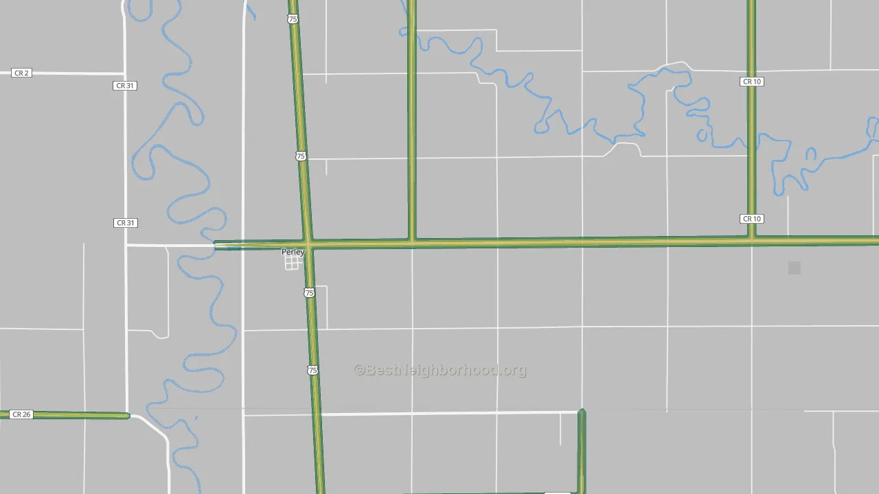 Perley, MN Map of Noise Levels in Perley