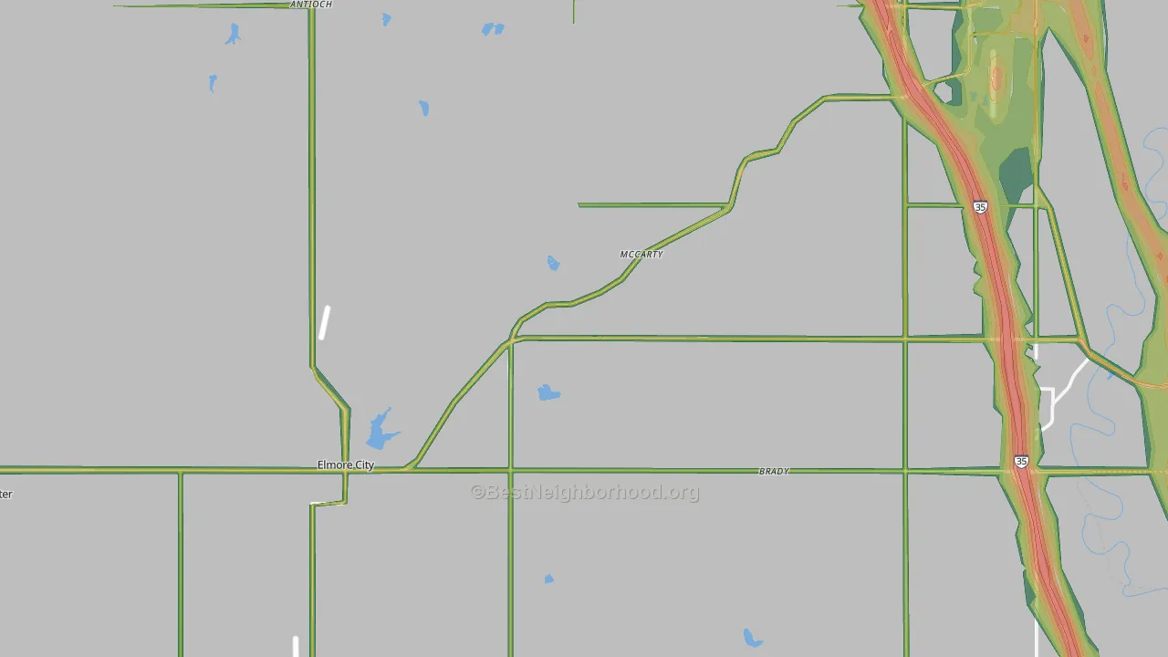 Pernell, OK Map of Noise Levels in Pernell