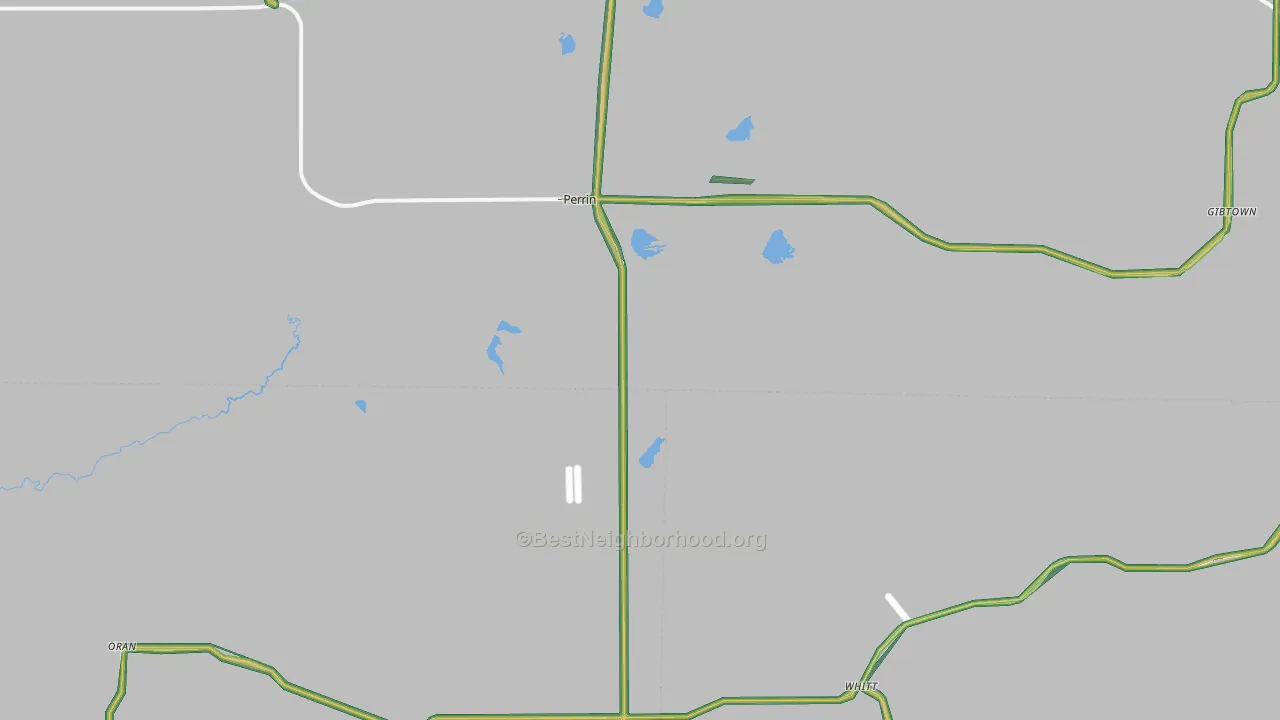 Perrin, TX Map of Noise Levels in Perrin