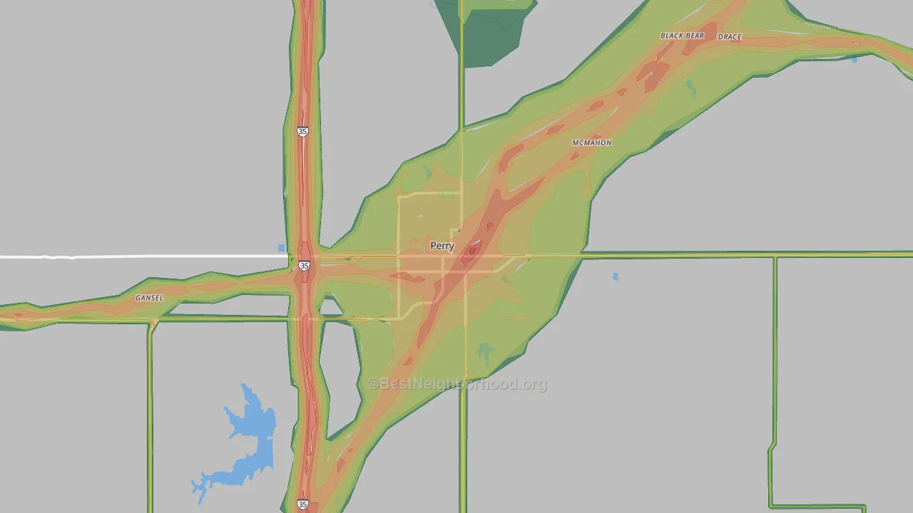 Perry, OK Map of Noise Levels in Perry
