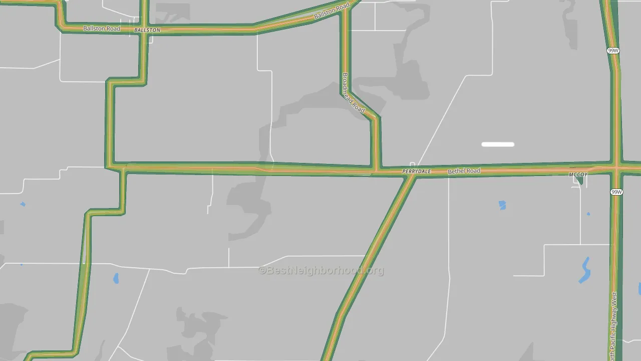 Perrydale, OR Map of Noise Levels in Perrydale