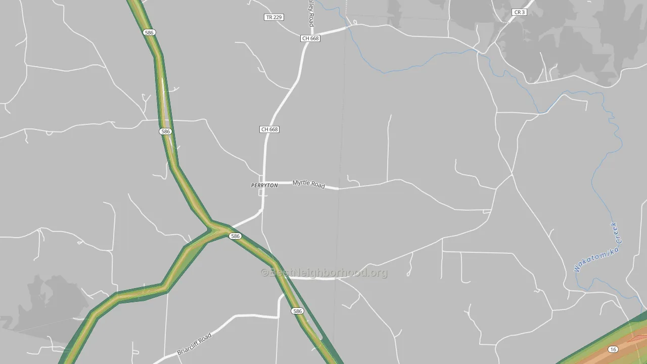 Perryton, OH Map of Noise Levels in Perryton
