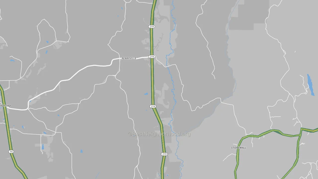 Perryville, AL Map of Noise Levels in Perryville