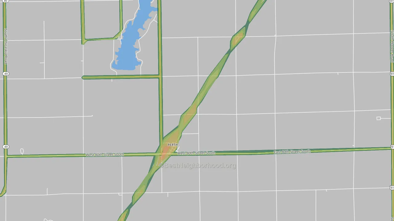 Perth, KS Map of Noise Levels in Perth