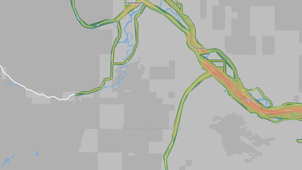 Peshastin, WA Map of Noise Levels in Peshastin