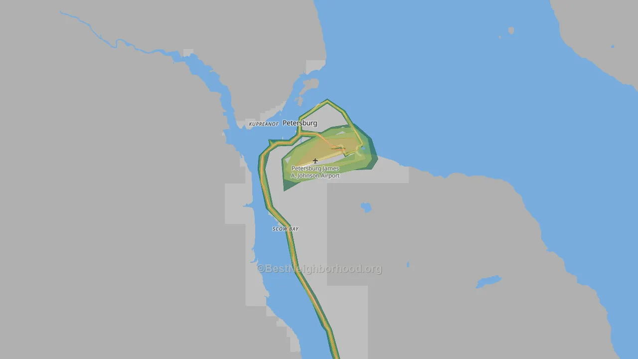 Petersburg, AK Map of Noise Levels in Petersburg