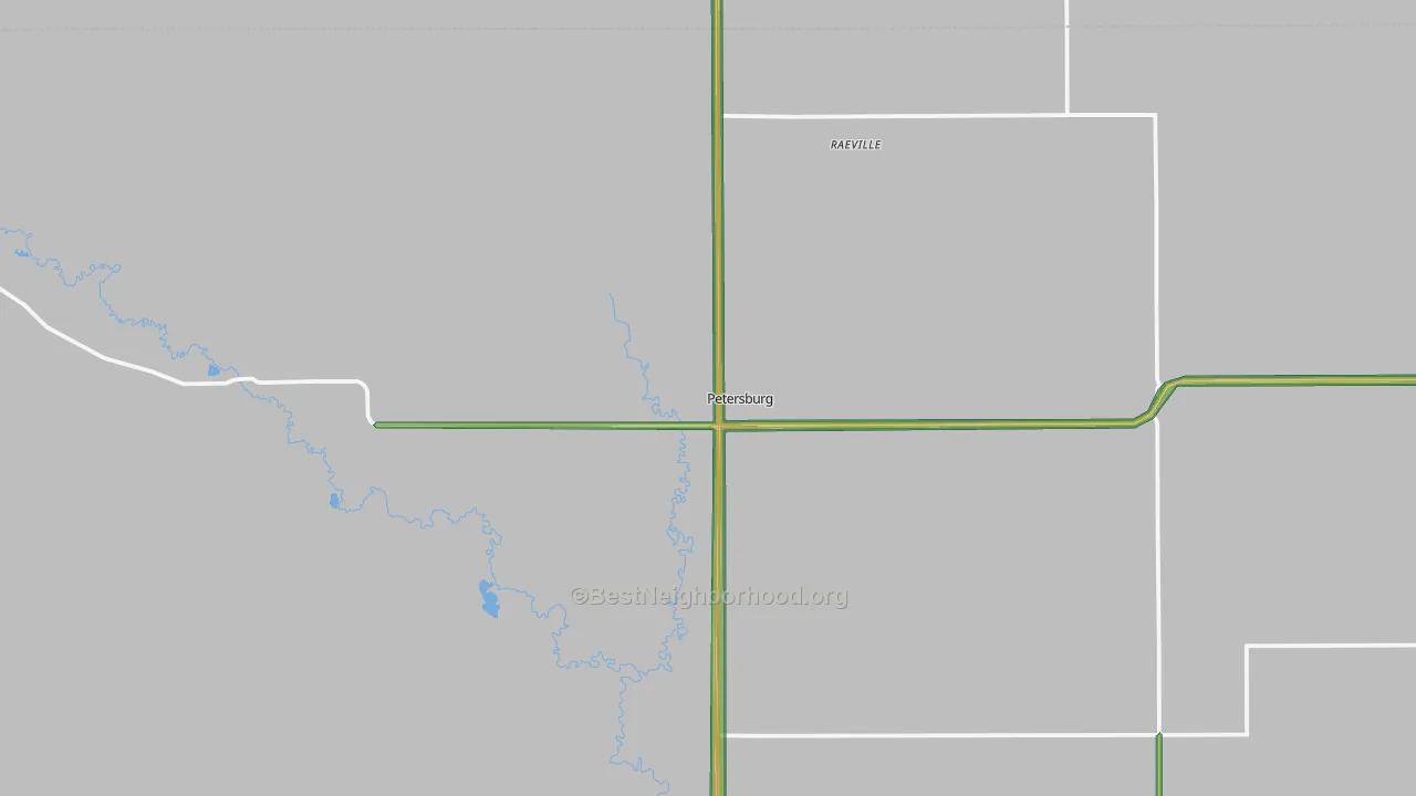 Petersburg, NE Map of Noise Levels in Petersburg