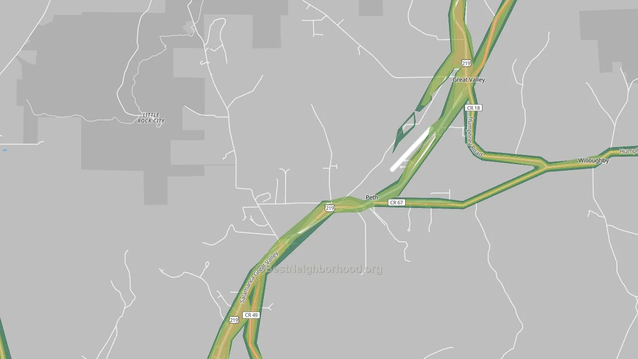 Peth, NY Map of Noise Levels in Peth